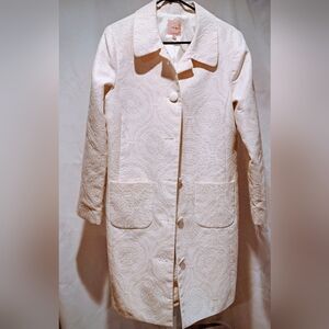 Old Navy Cream Floral Trench Coat